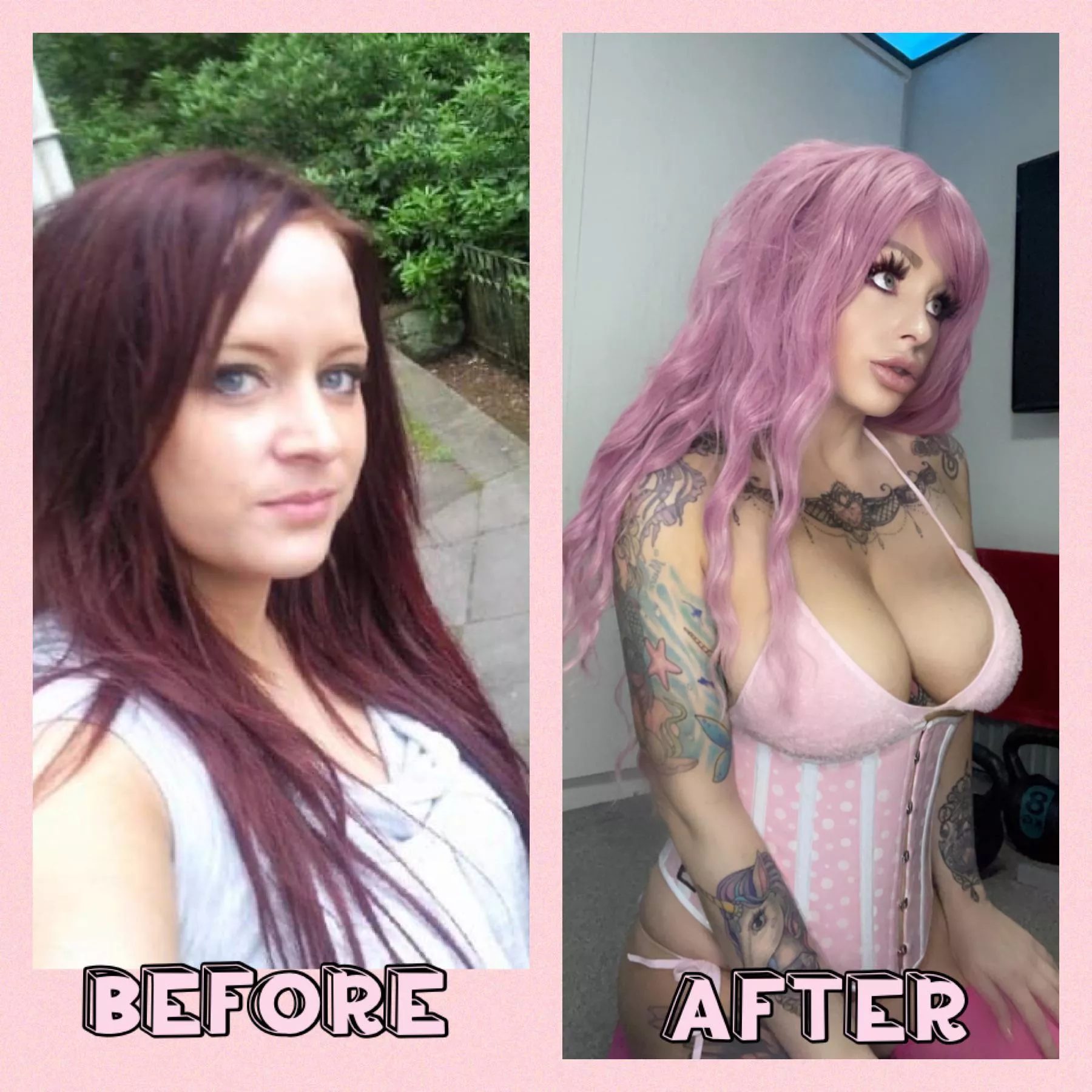 My bimbo journey! 12 years difference ðŸ’–ðŸ’–ðŸ’–