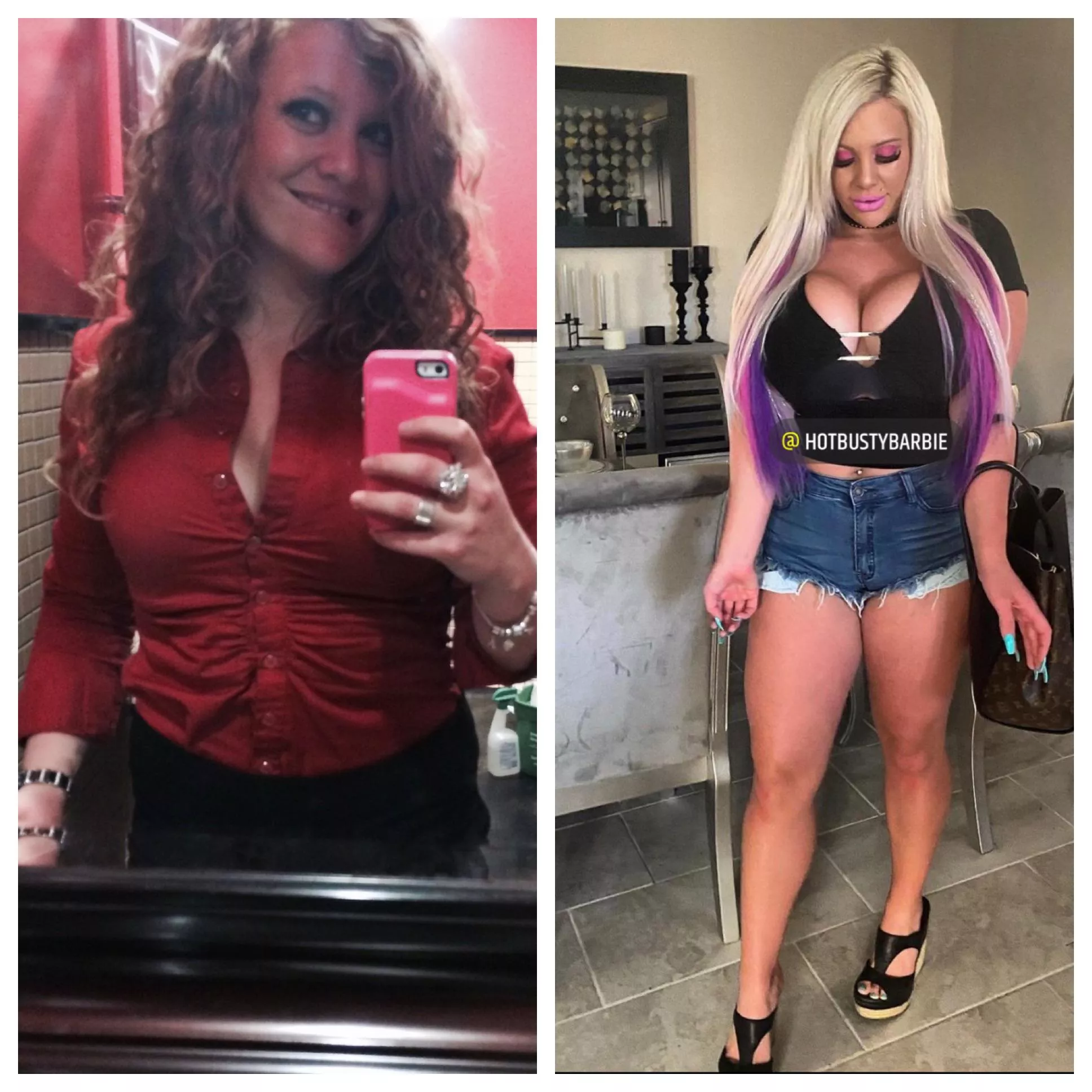 My bimbofication before and after [F]