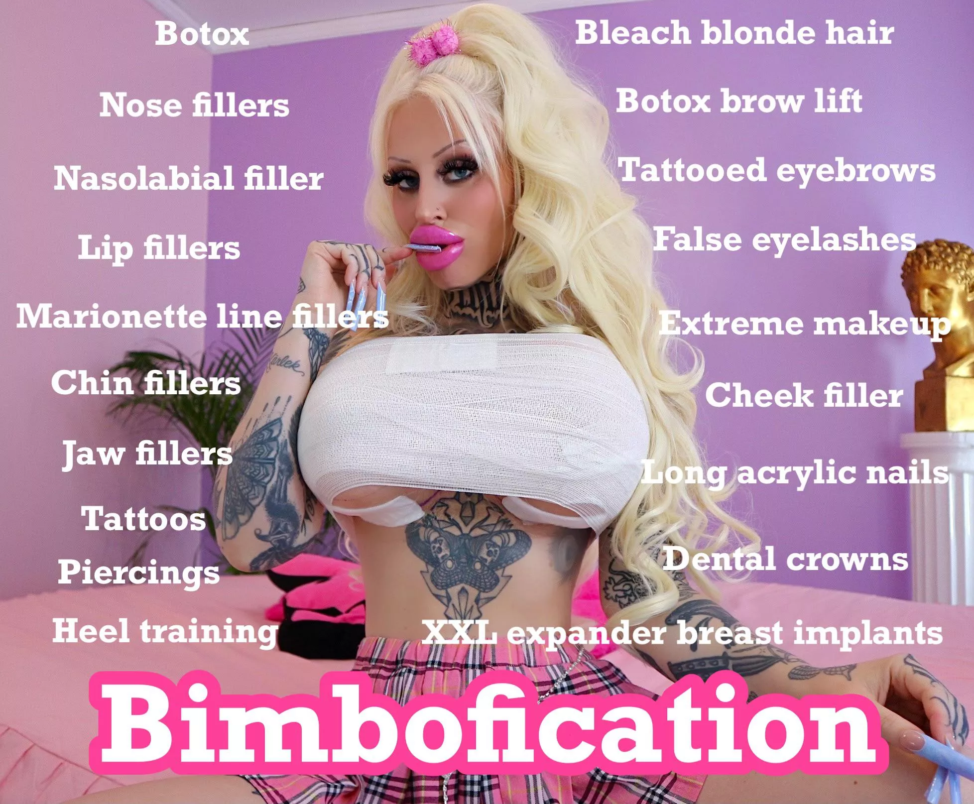 My Bimbofication so far - so much more to come 😍 brand new 1350cc expander breast implants!