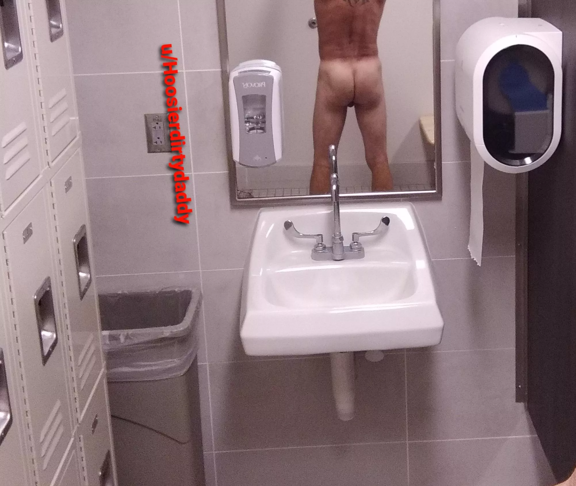 (M)y butt in the work locker room last night