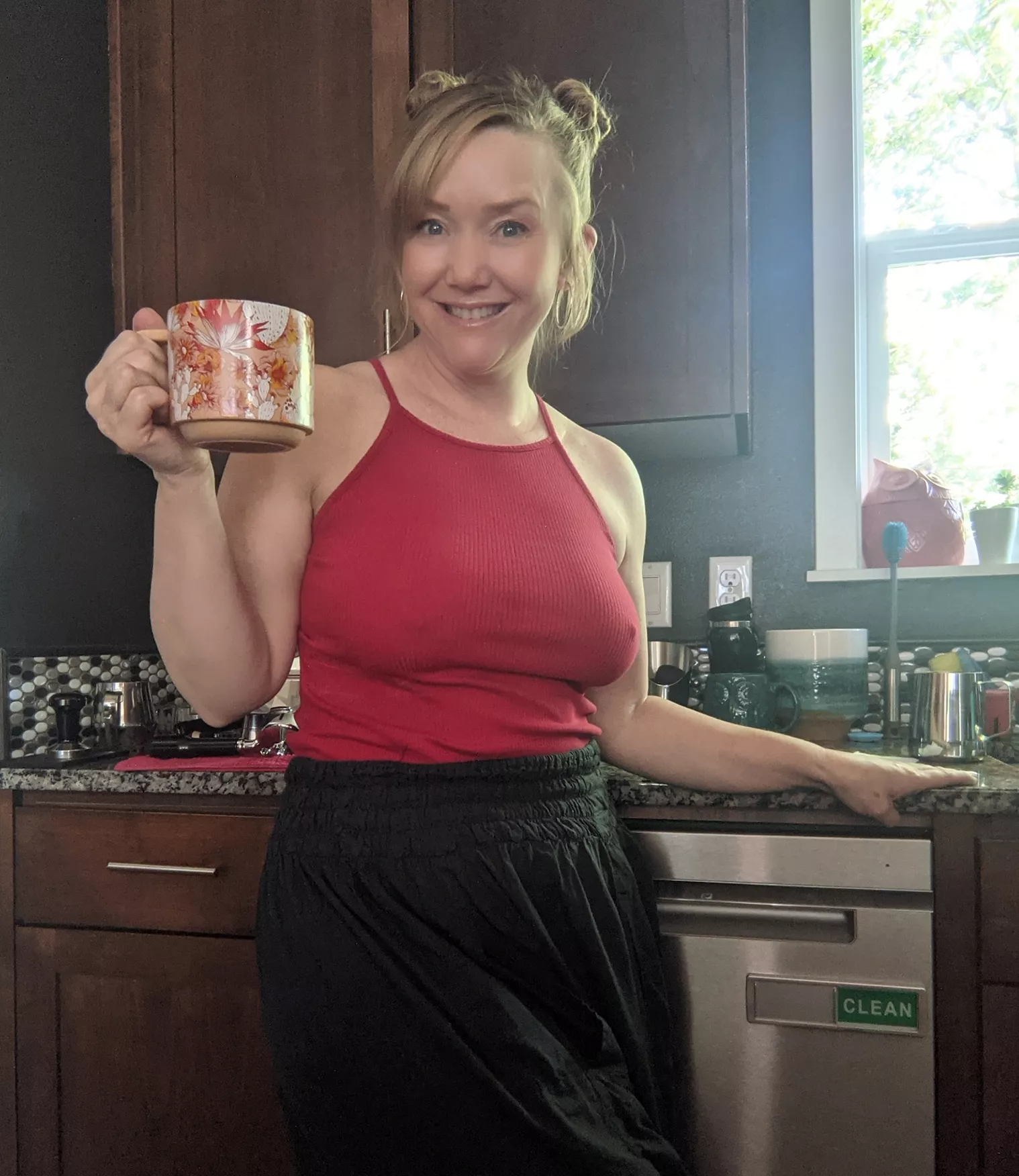 My caffeine rush isn't the only perky part of my morning! [F47]