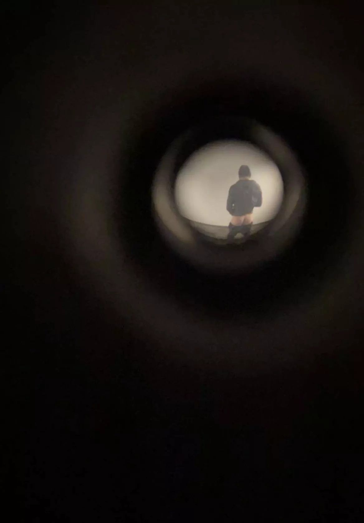 My coworker ordered me to stop by his apartment and strip outside his apartment. He recorded me through the peephole. Almost got caught by a neighbor.