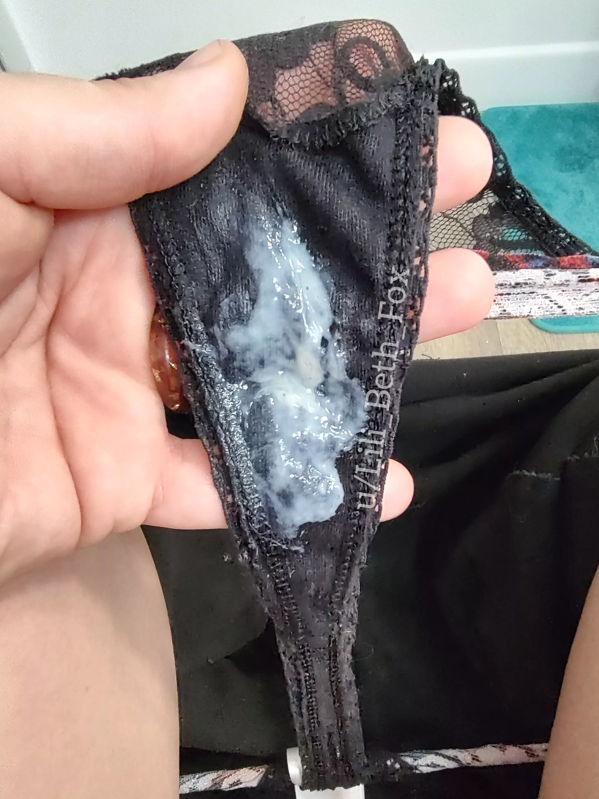 My (F27) panty... Filled with my own sticky cum 💦❤️