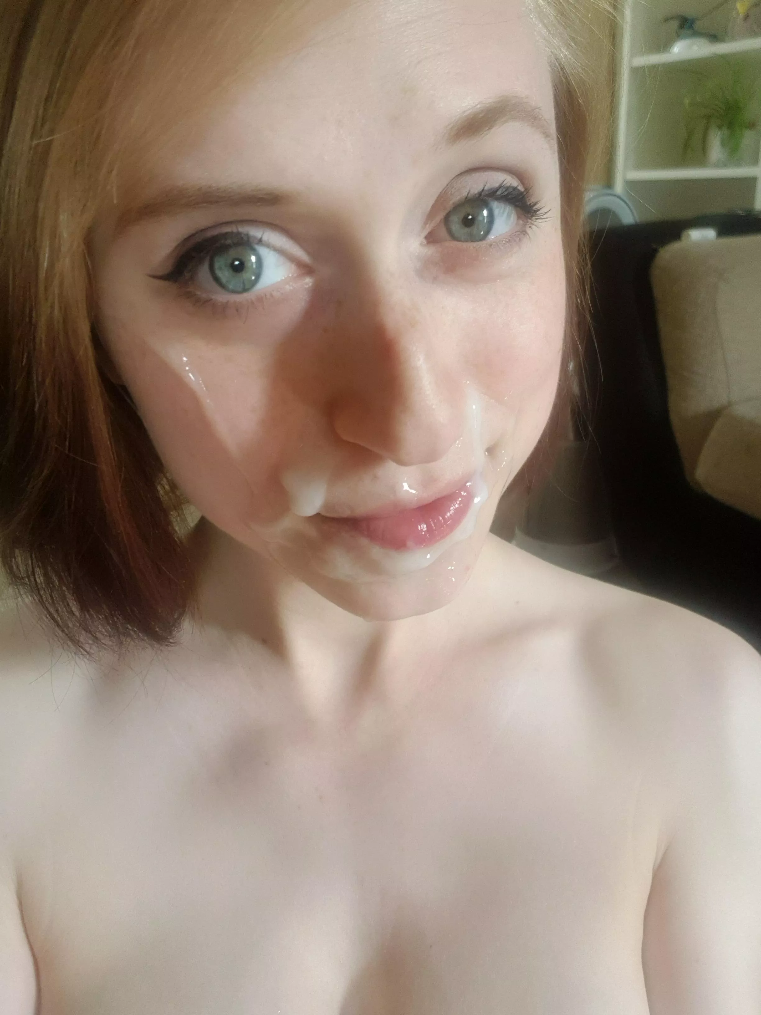 My face feels better with a thick load of cum on it