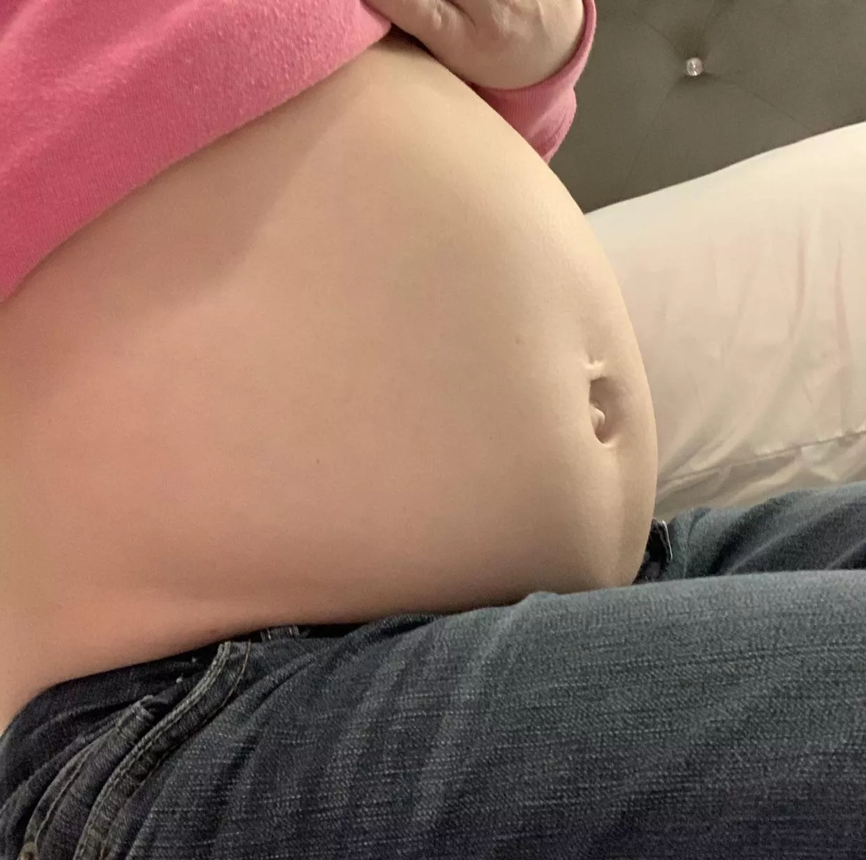 My food baby after going to a pizza buffet