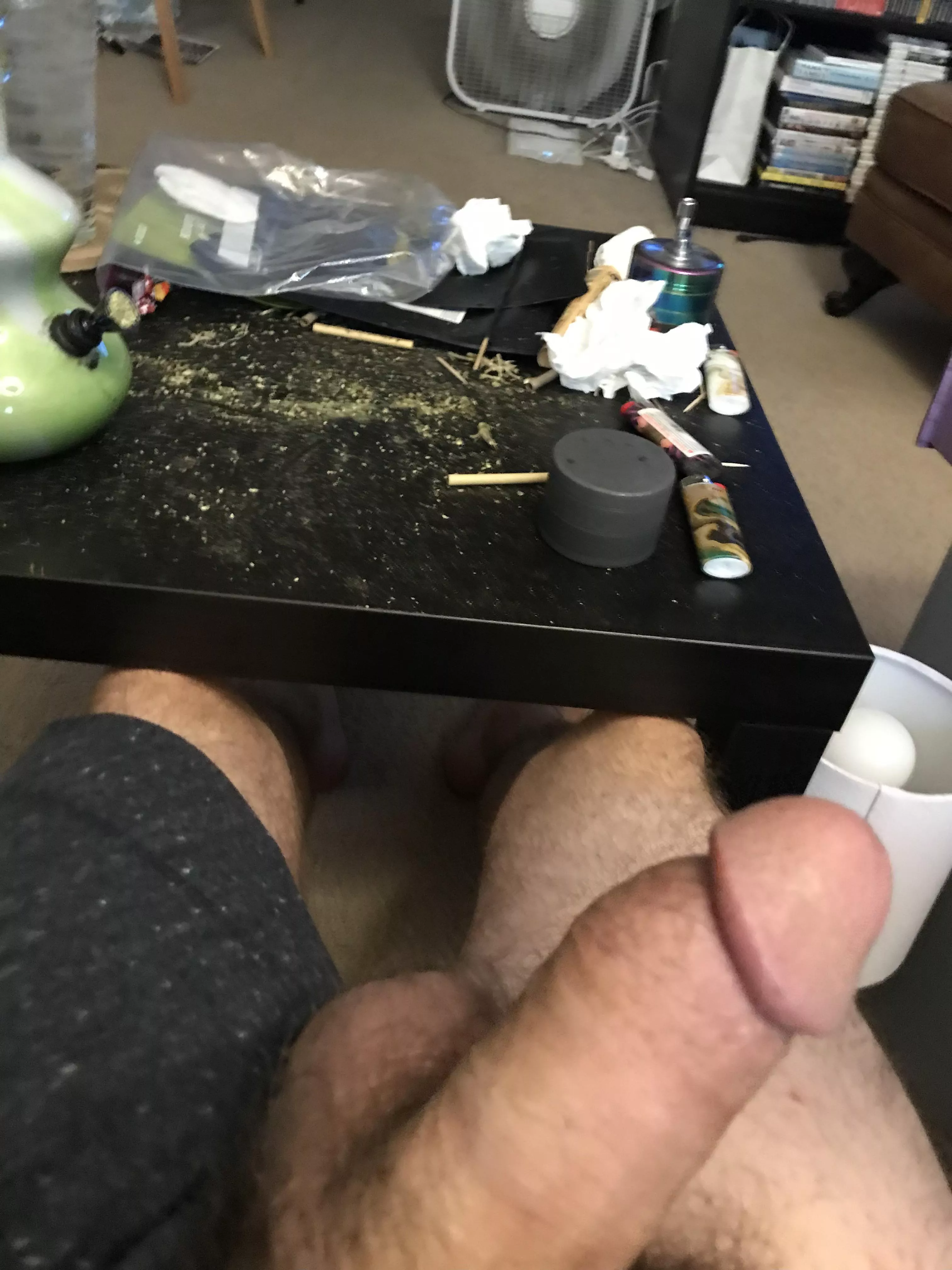 My husband packing a bowl for me. I love himâ€¦ and that huge cock of his! ðŸ˜‹