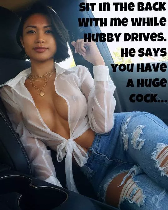 My husband says you should ride in the back with me…