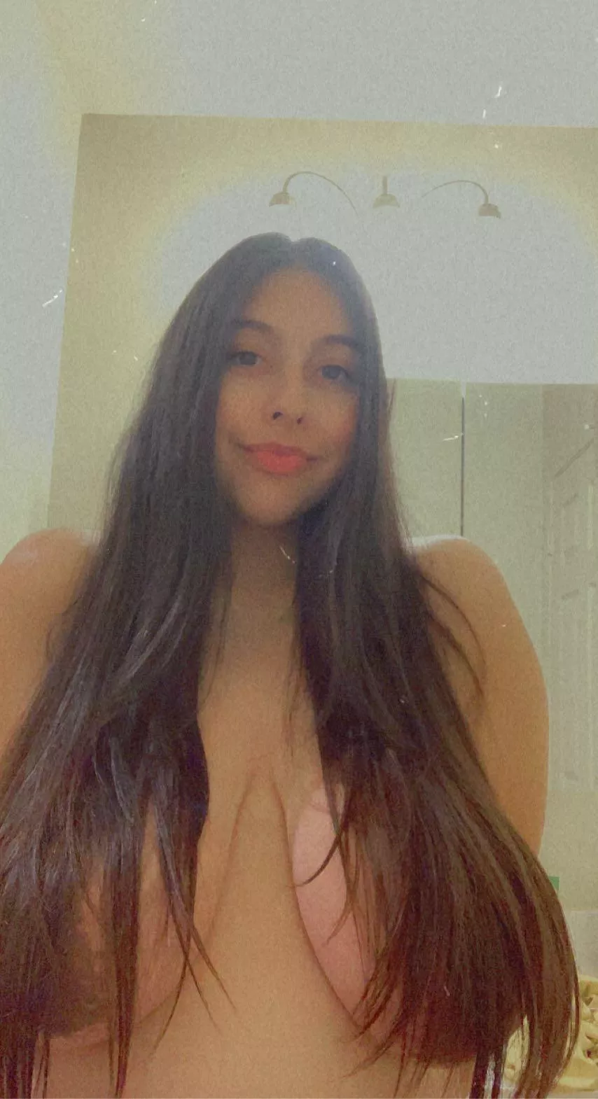 My long hair barely covers my big tits 😘