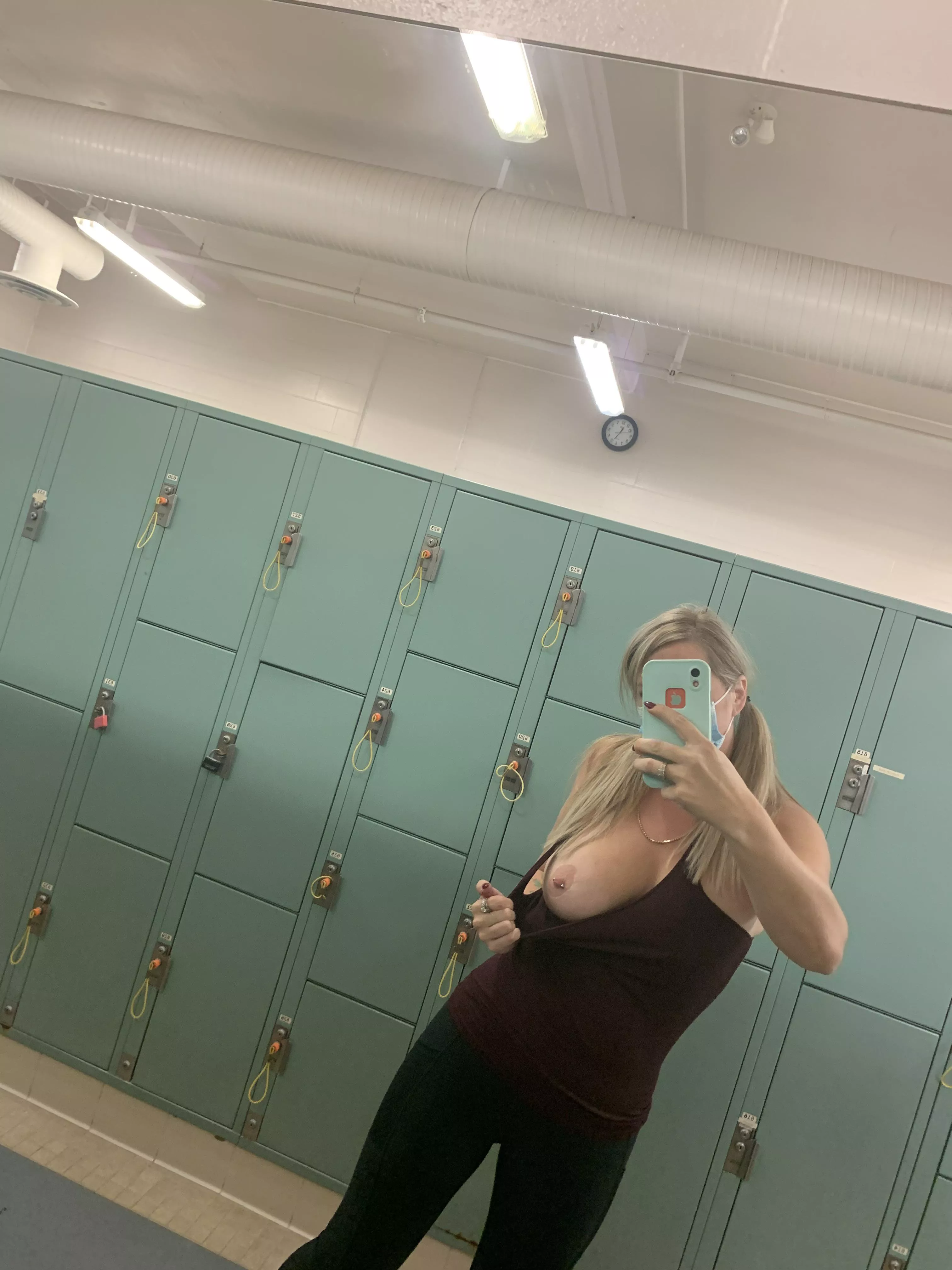 My naughty wife sending me pictures from gym locker room!!