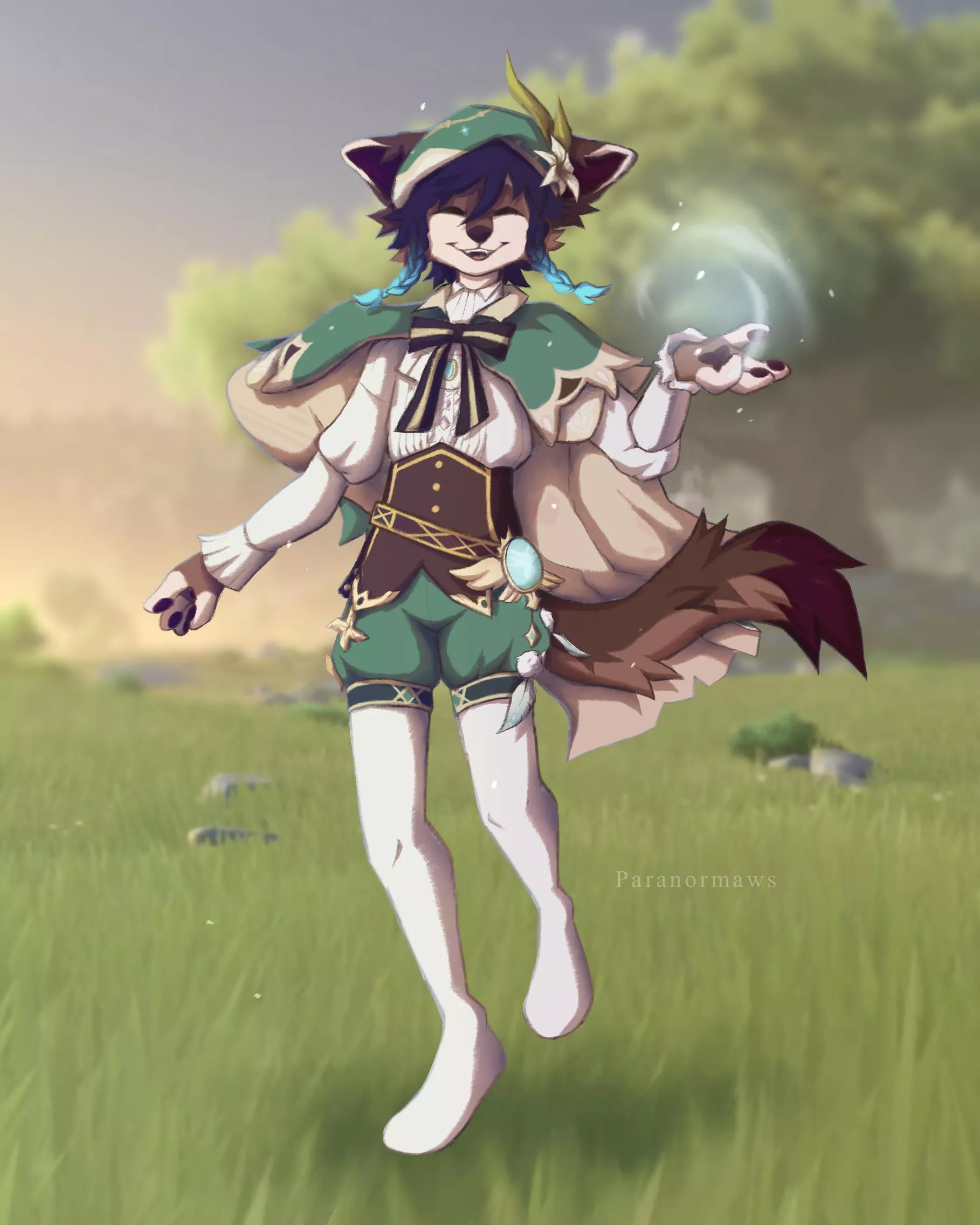 My partner as Venti! (Art by me: Paranormaws)