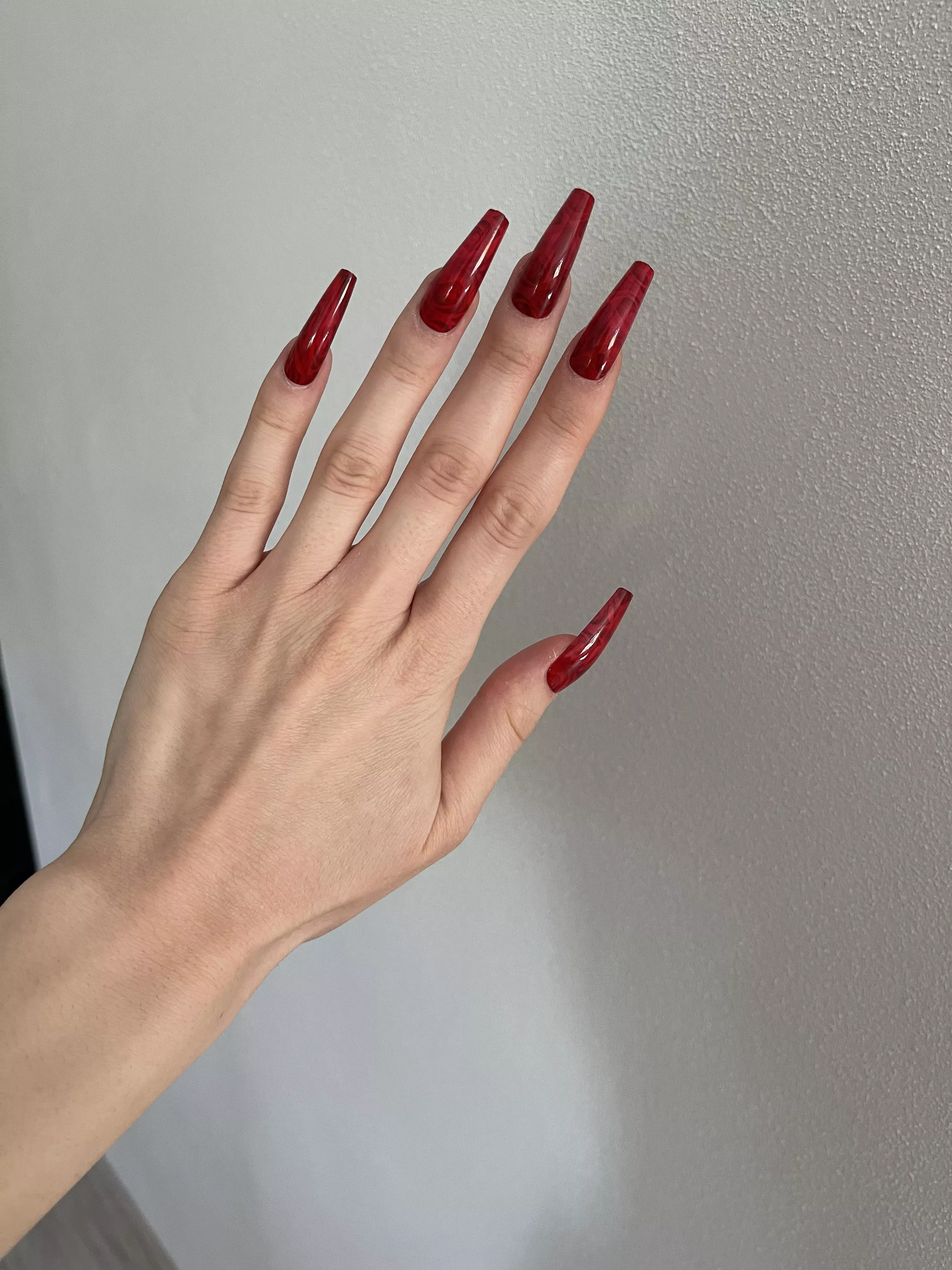 my red long nails🔥🔥🔥