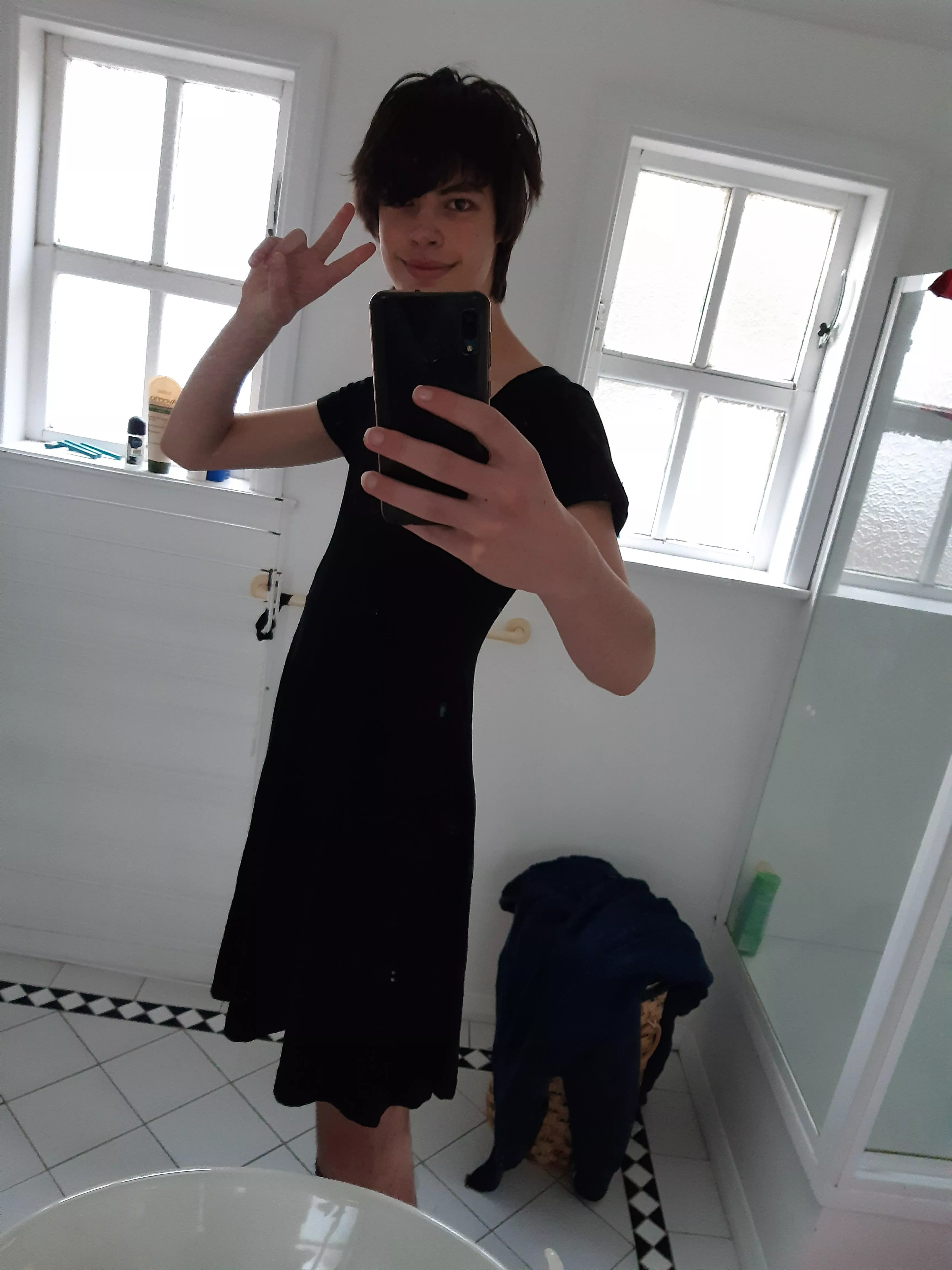 My school had a non-uniform day. This was my first time wearing a dress!