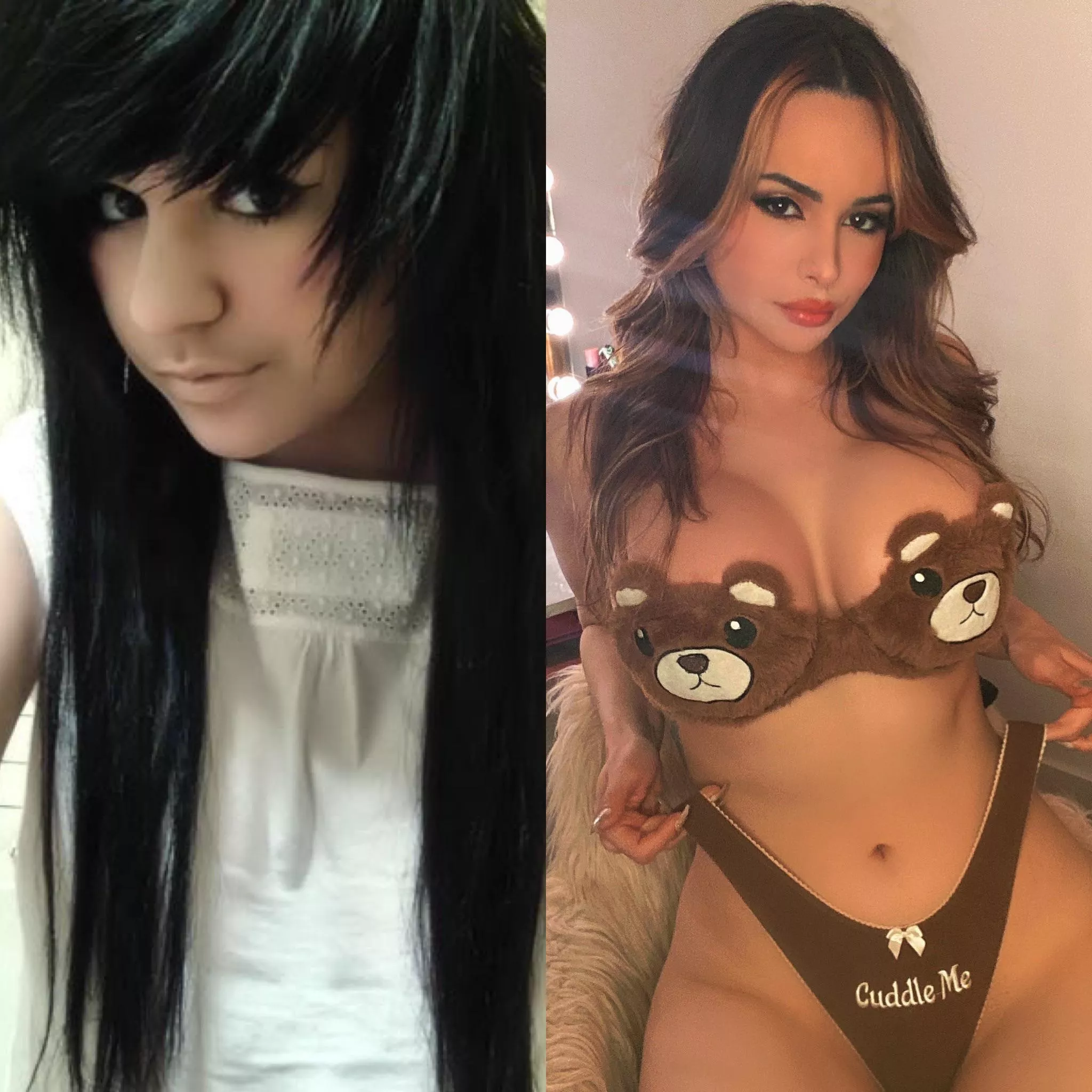 my transformation so far! wow canâ€™t believe that first photo was me lol the new fake boobs help me feel like a pretty bimbo ðŸ˜ðŸŽ€