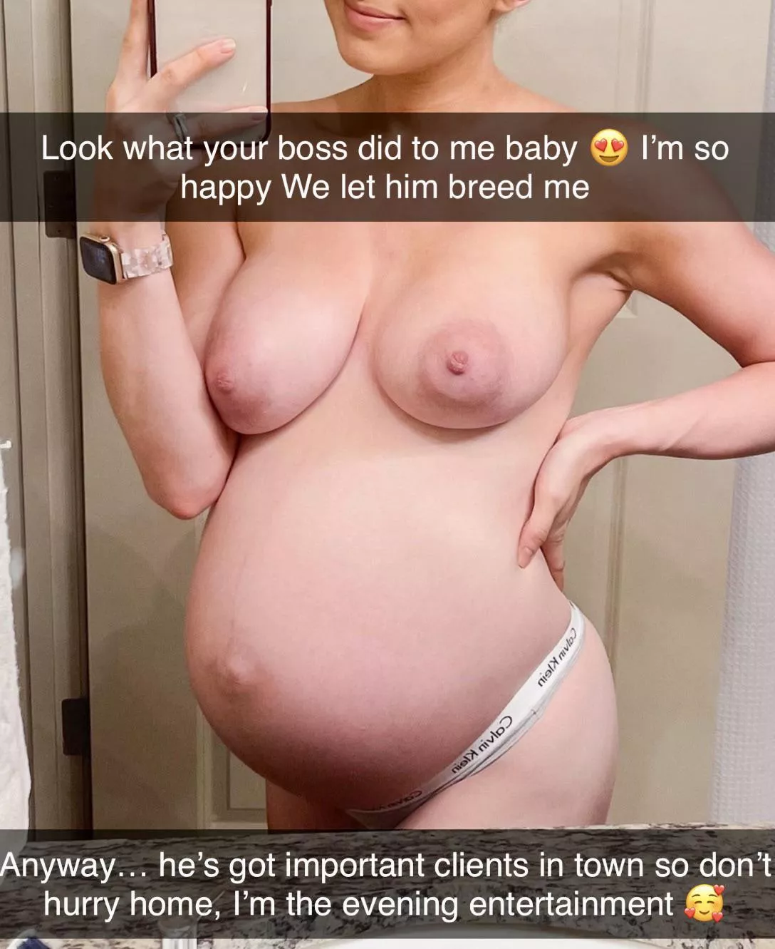 My wife canâ€™t help herself, ever since we asked my boss to breed her sheâ€™s been desperate for his cock