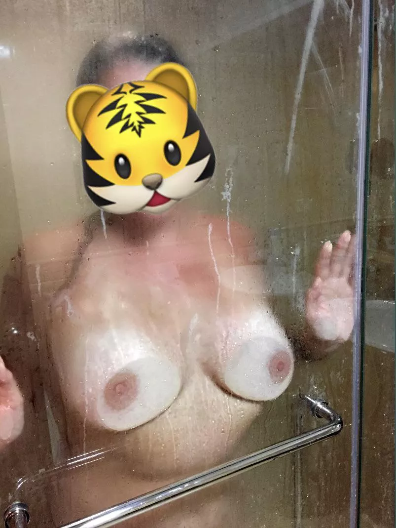 My wifeyâ€™s honeymoon shower titsðŸ¤¤