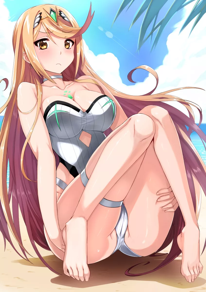 Mythra At The Beach (Okiguro) [Xenoblade]