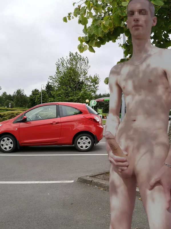 Naked in Asda/Walmart carpark again, this time in the day