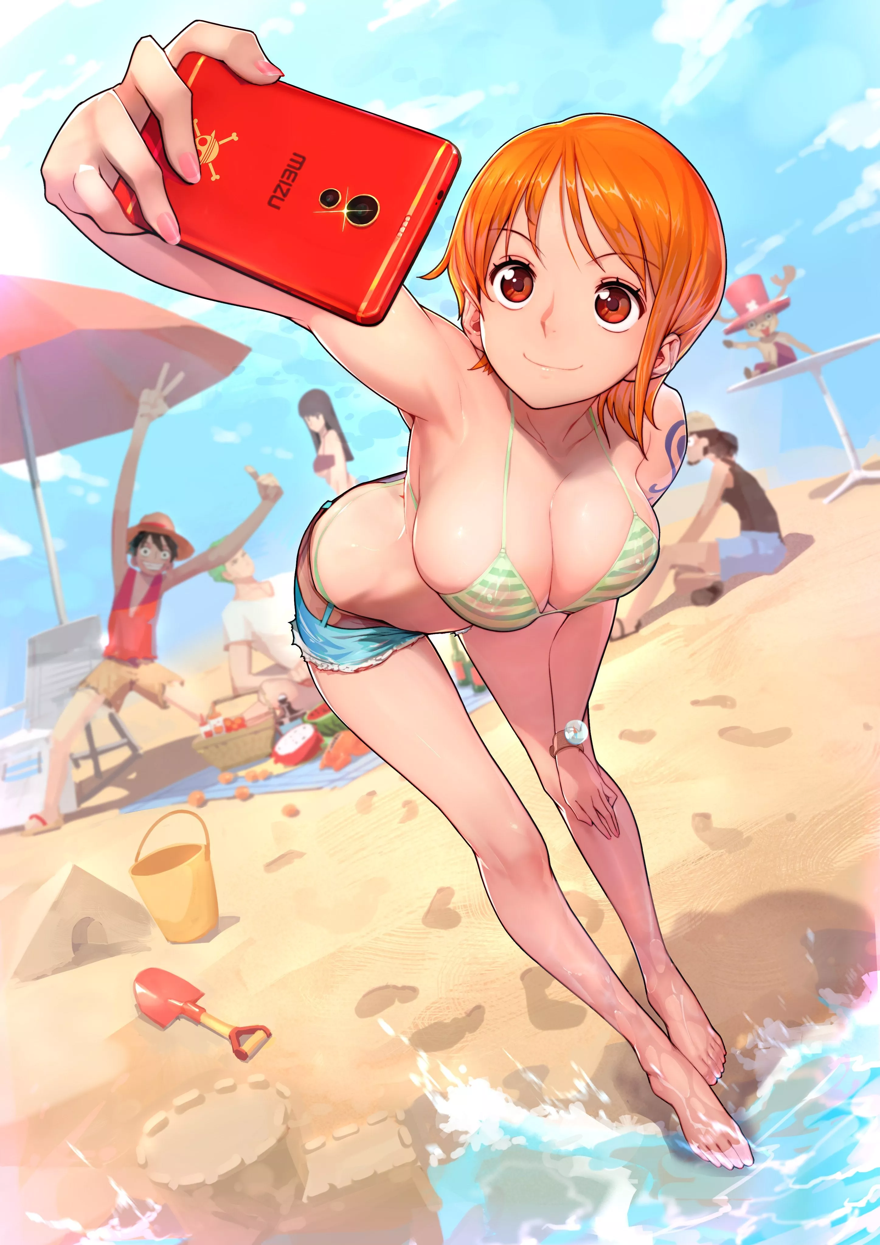 Nami showing off her perfect beach bod (One Piece)