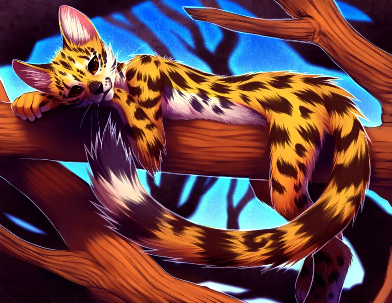 Napping on a branch (art by Falvie)