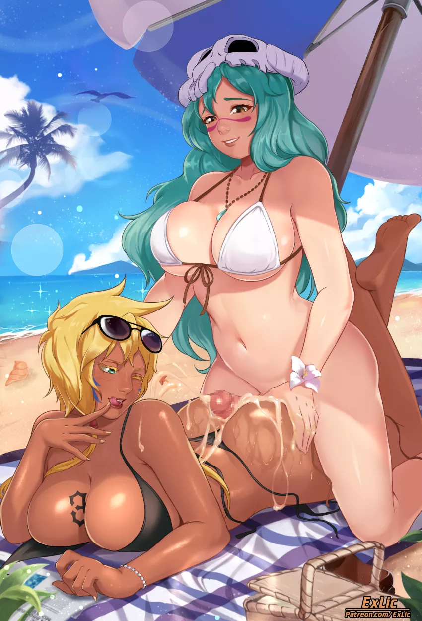 Nel and Harribel Beach Fun (Exlic) [Bleach]