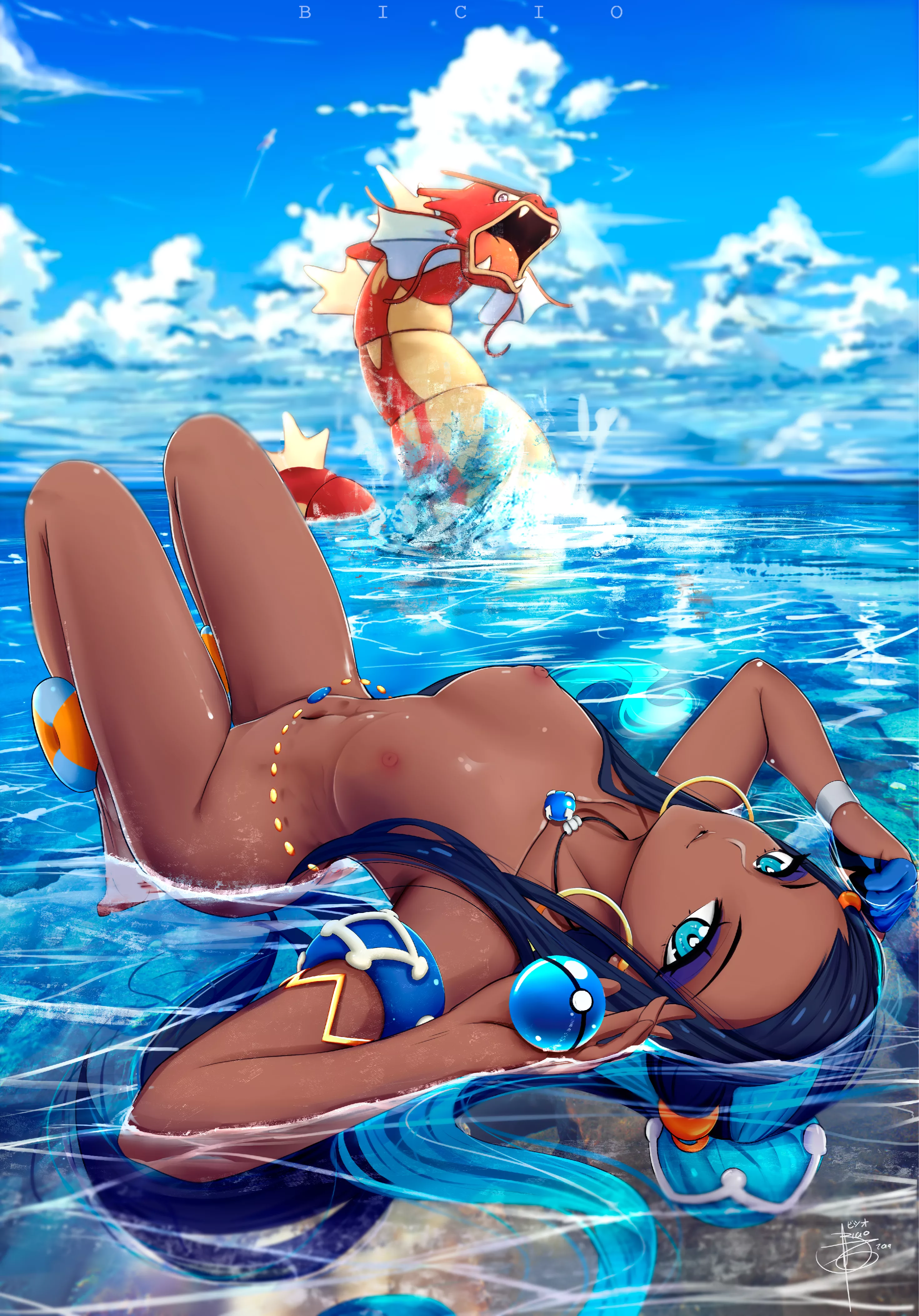 Nessa out for a swim