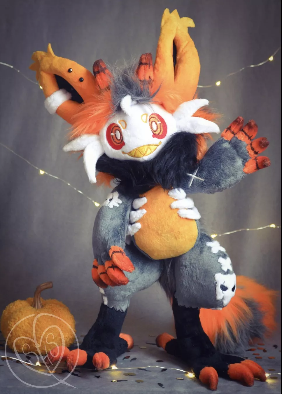 New Impim plush boy by @SlappyHappy on Twitter!! His name is Wreck and is 14 inches tall! Custom plush commissions on Twitter