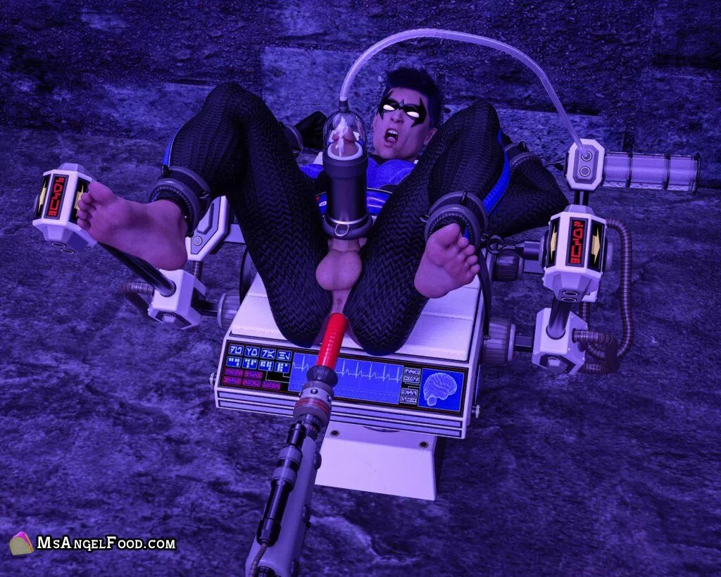 Nightwing Captured and Milked (How long can he last?)