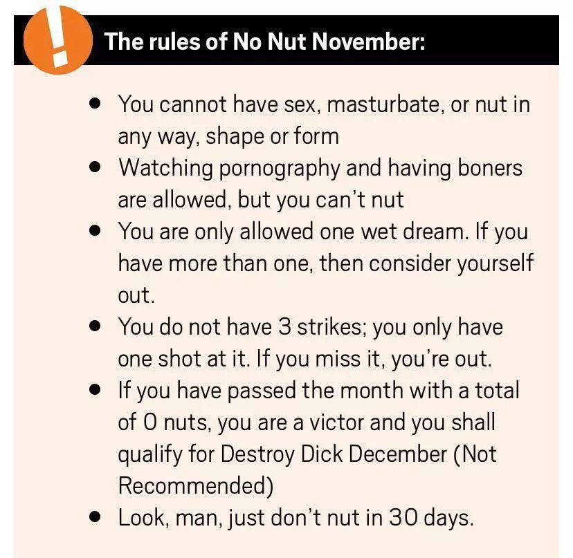 No nut November, try to make me fail