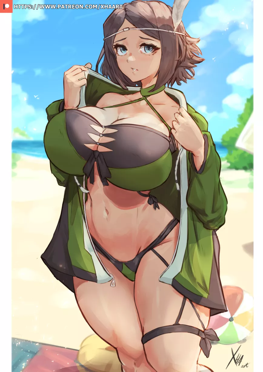 Noire at the beach (XHAart)