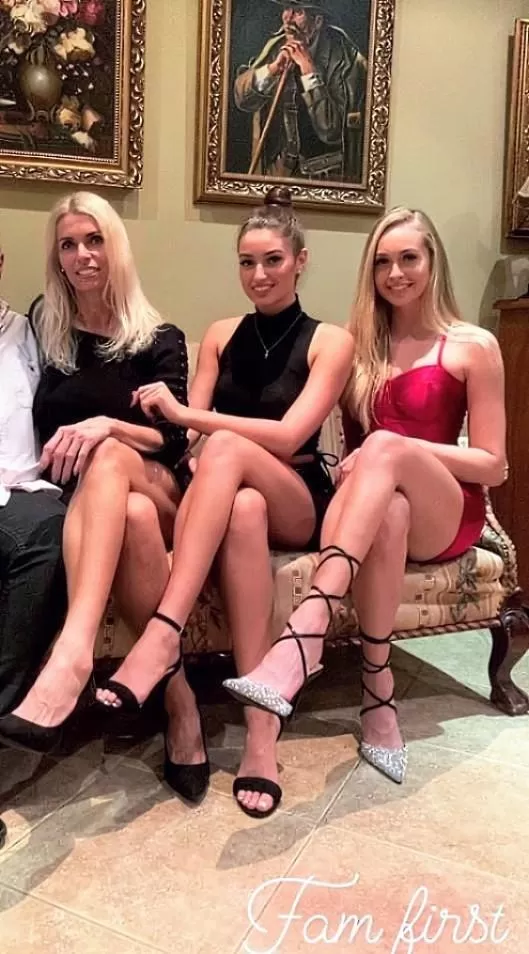 Not hard to tell where these two hotties got their legs from