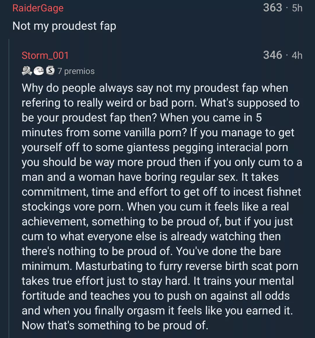 Not my proudest fap