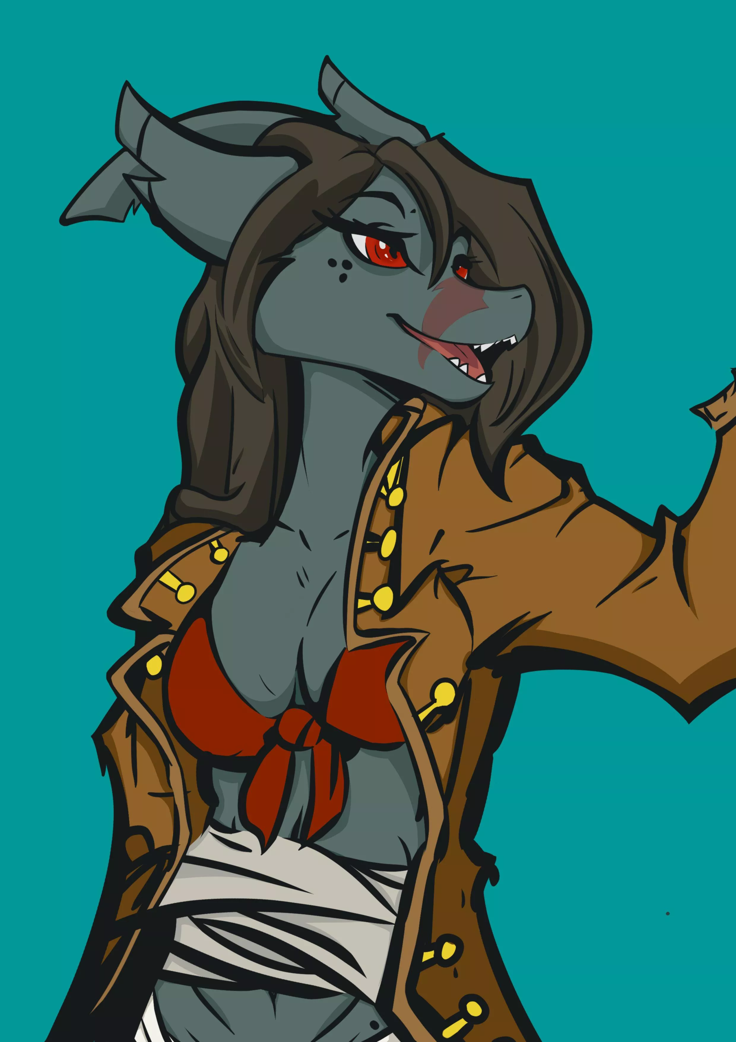 Not too nsfw but sexy dragonborn swashbuckler by me