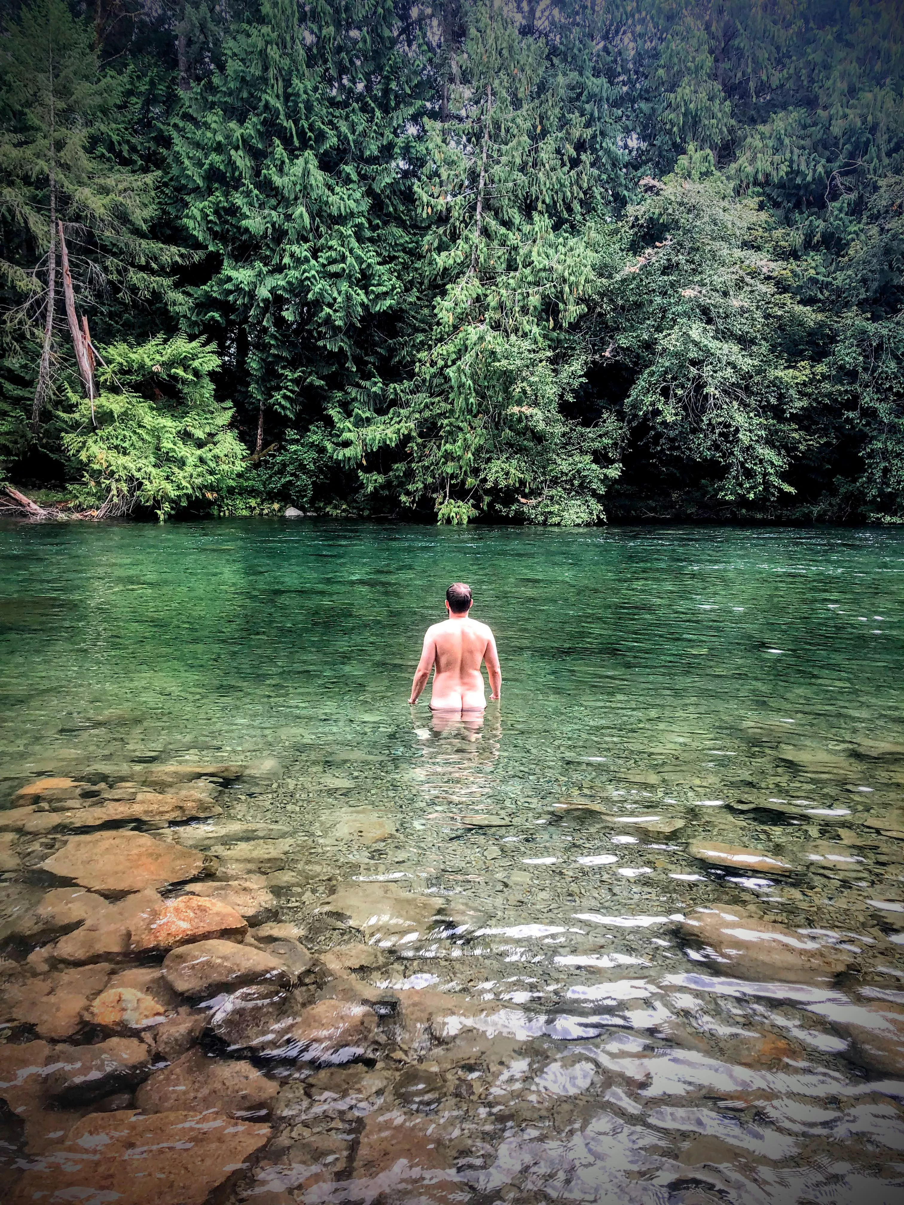 Nude in nature at Nymph Falls in British Columbia. The water was VERY cold but I couldn't resist!