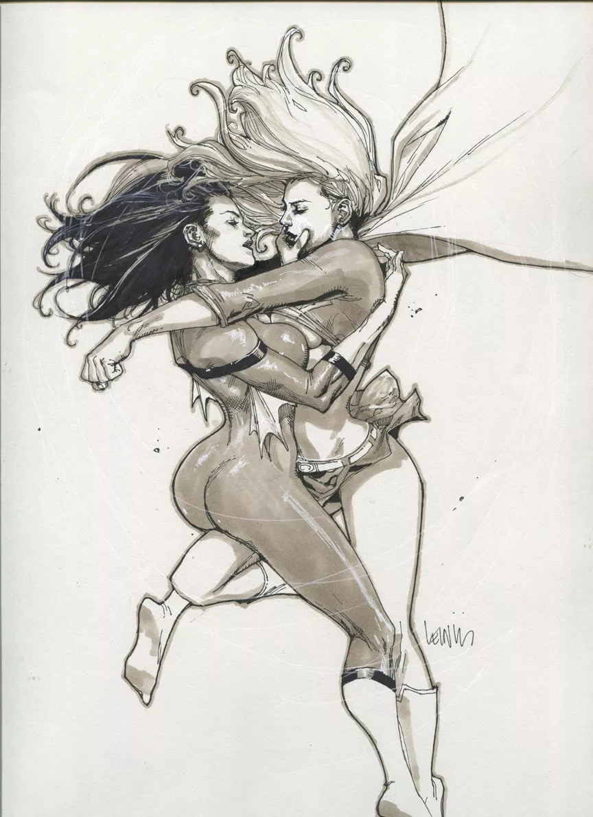 NYCC - Spider-Woman and Supergirl by Leinil Francis Yu