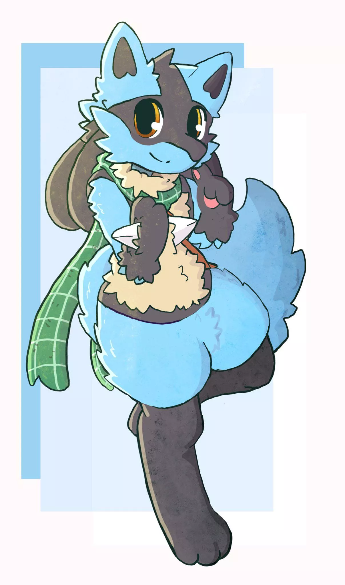 [OC] [Art] Another Lucario drawing because I can’t freaking stop (@shen_tokki)