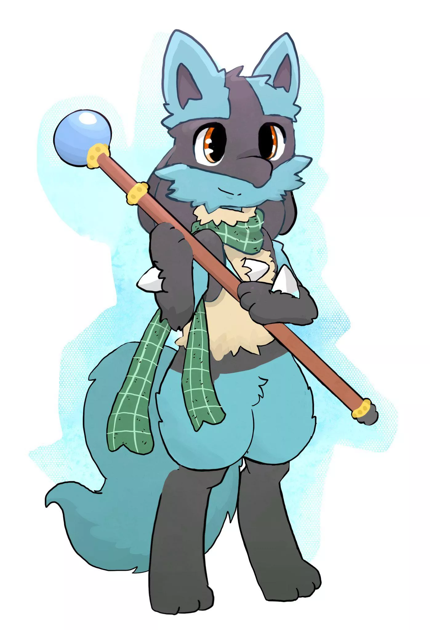 [OC] [Art] I drew a fluffy Lucario!