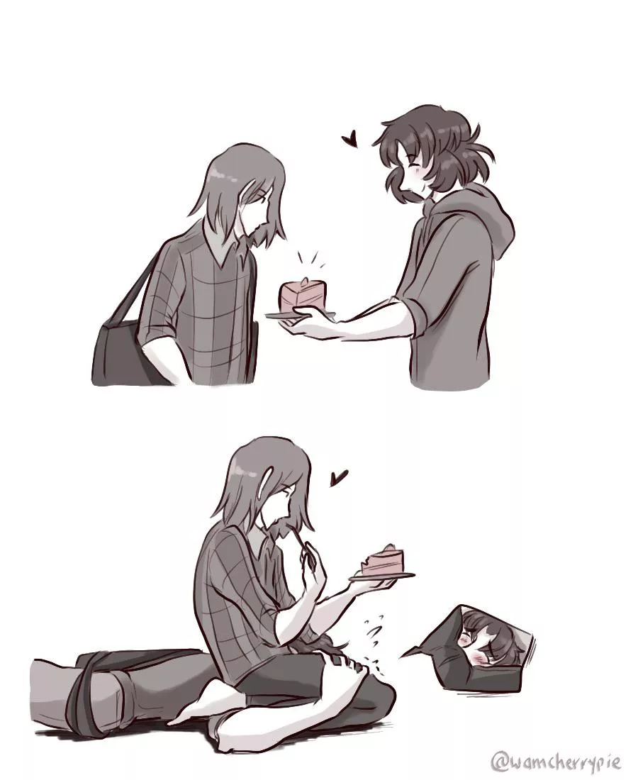 [OC] He gives her cake, he gets *her* cake ♡