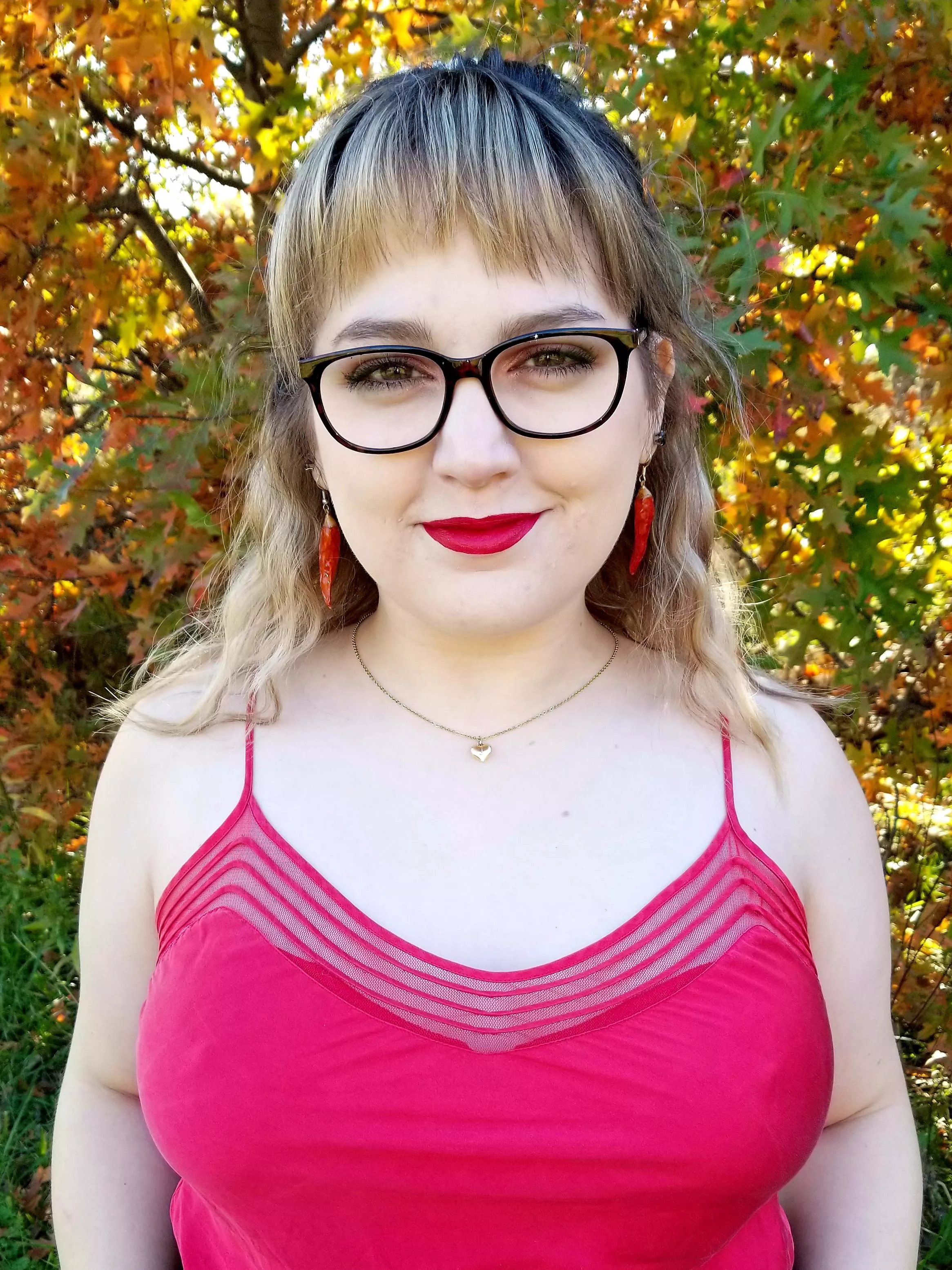 [OC] hope you enjoy more of my delicious [F]25 wife! Beautiful fall day, she ALWAYS looks better braless