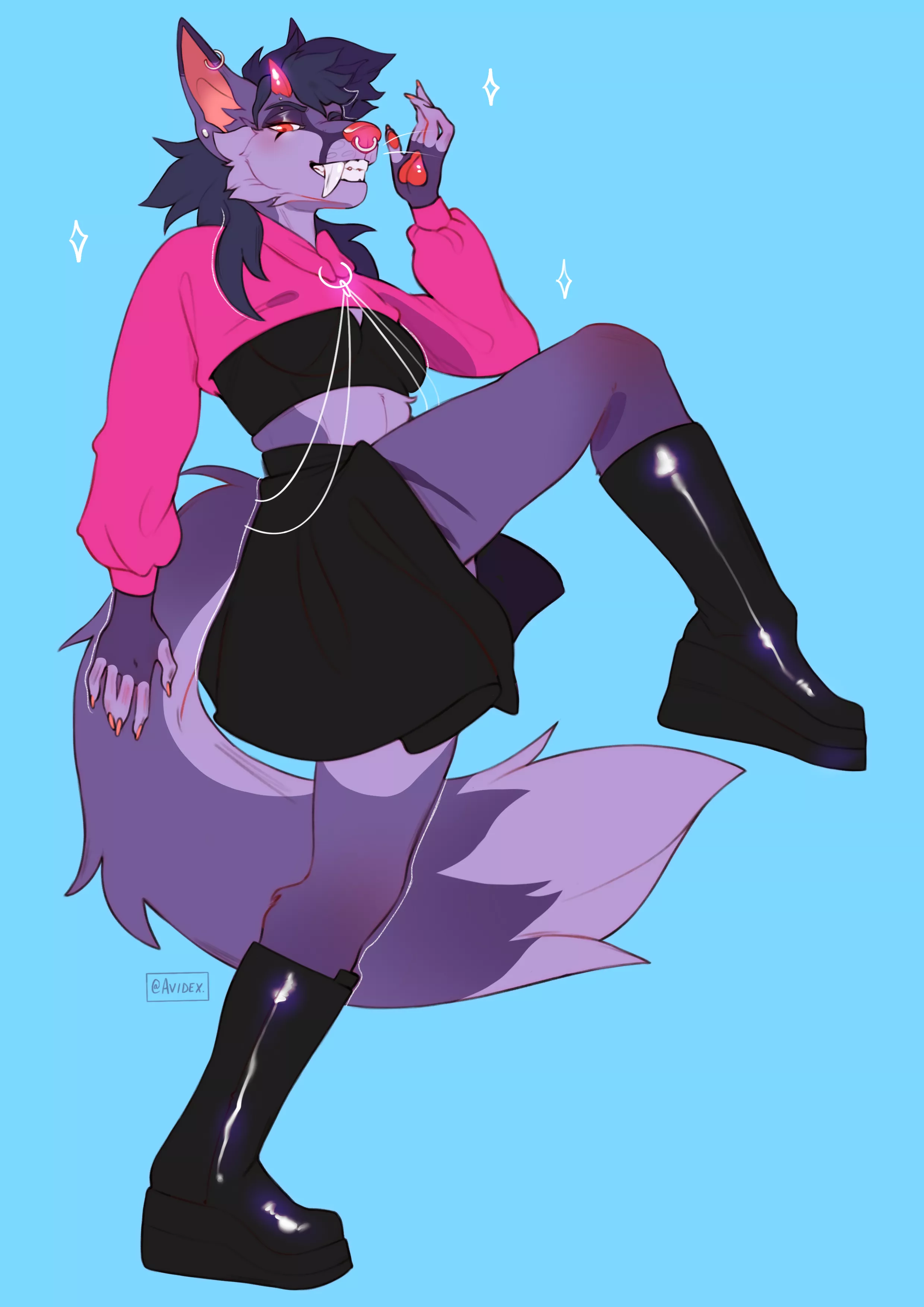 [oc] My sona Nyx in some stompy boots! | art by me