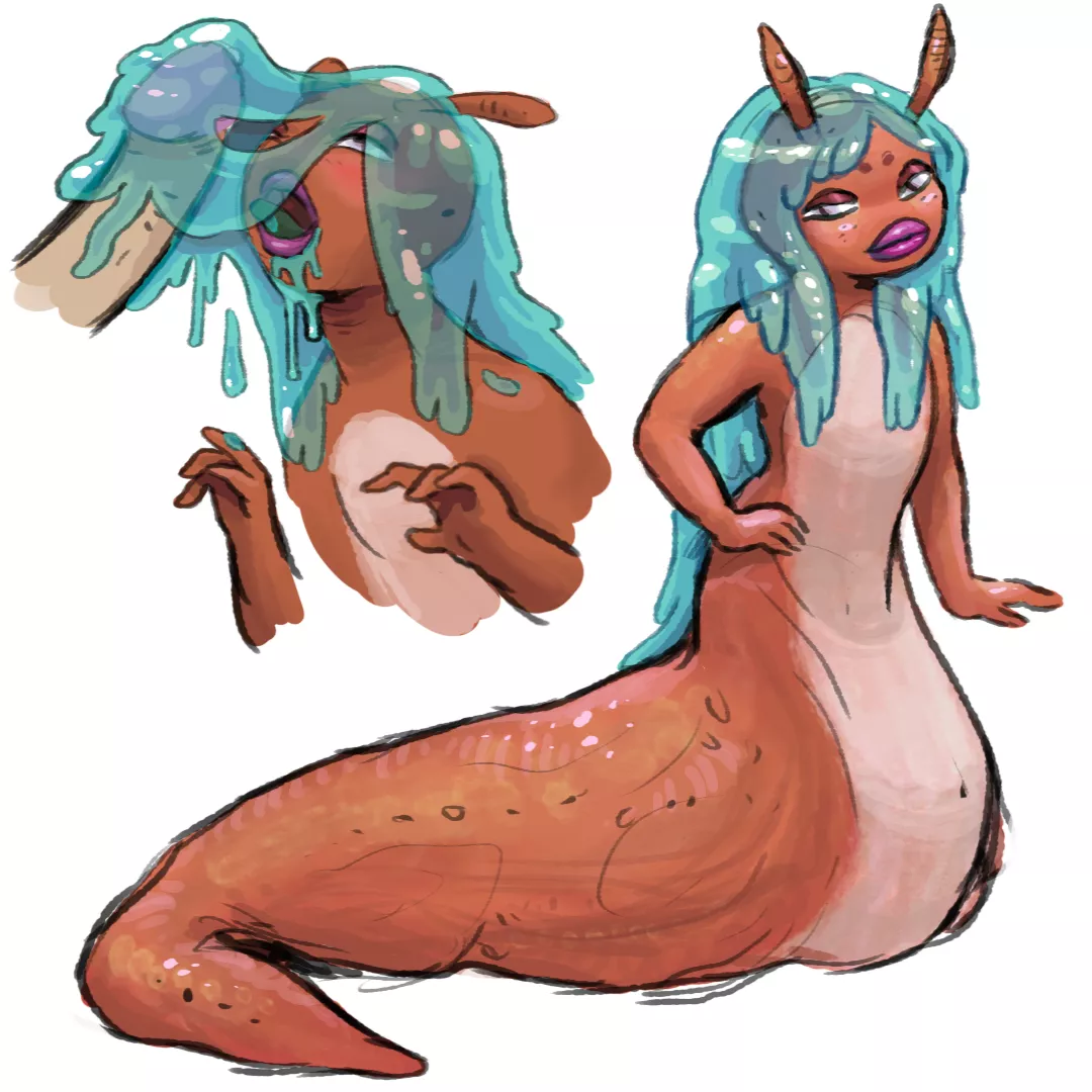 [OC] Old sketch of an alien-slug cutie