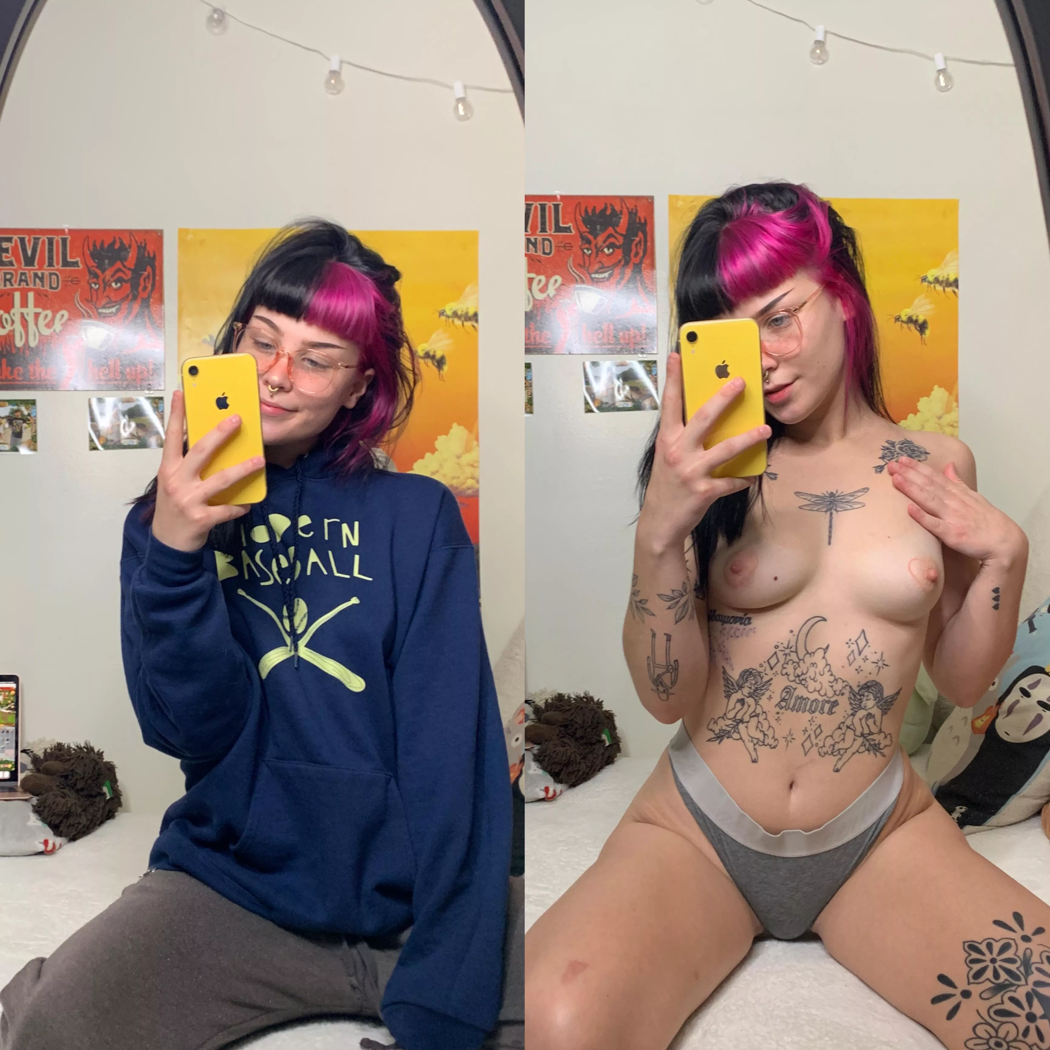 on/ off! sorry for no makeup