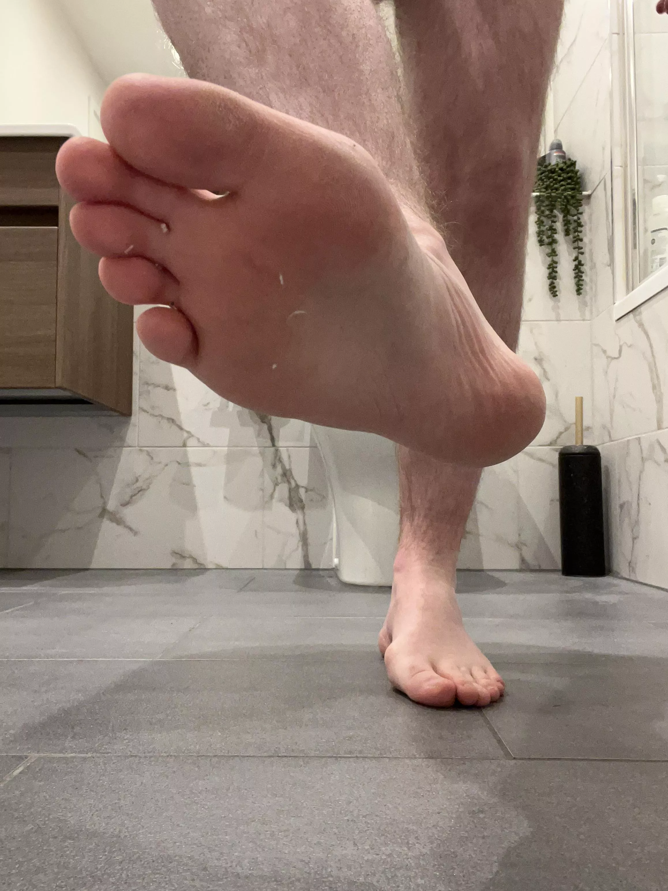 On your knees and worship my sweaty feet