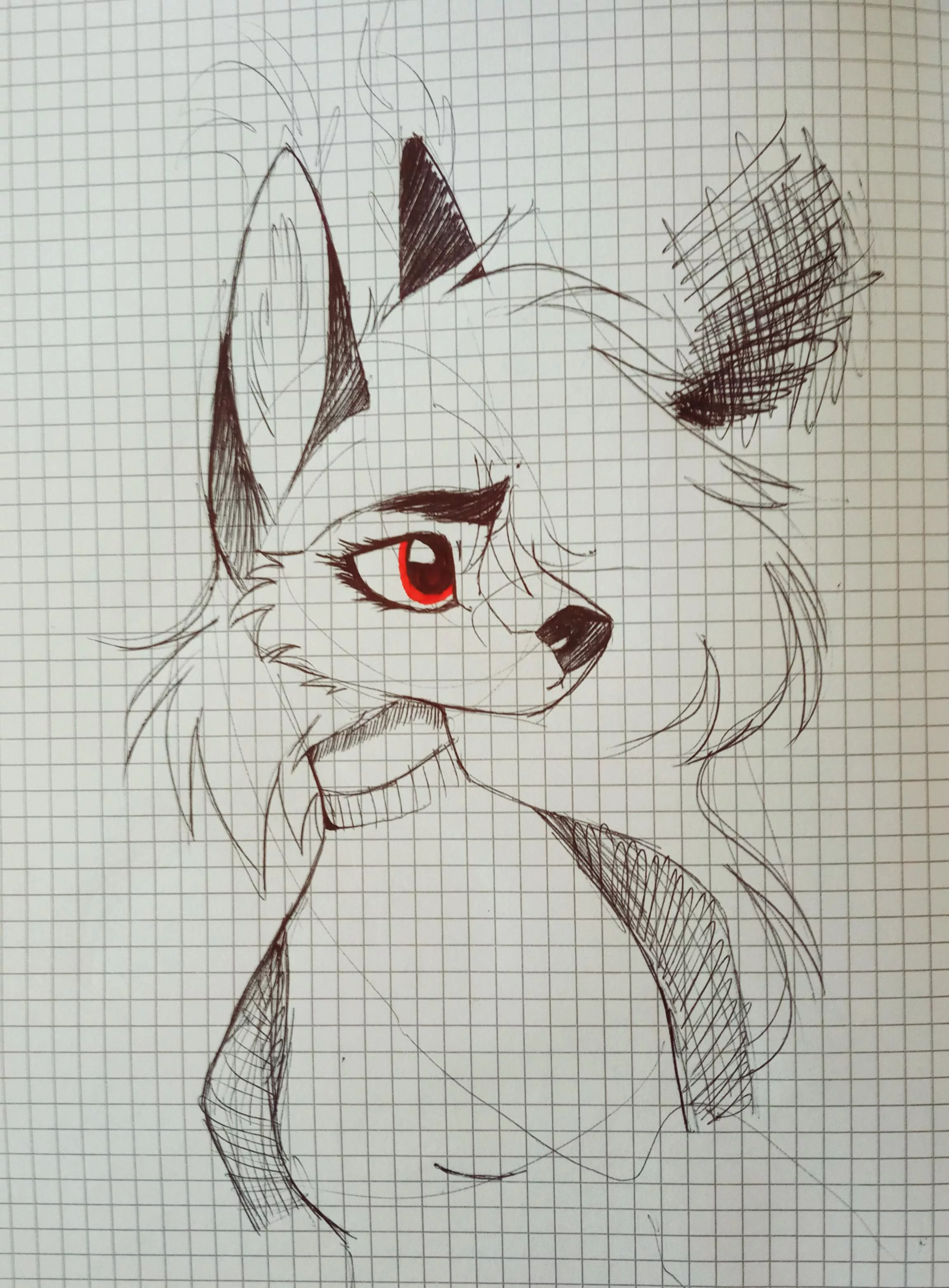 One angry foxgirl - art by me