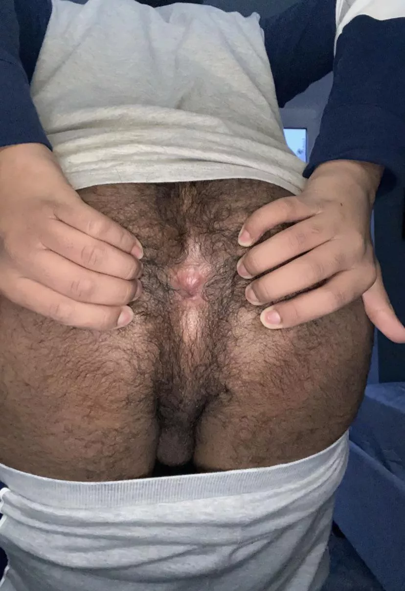 open and hairy