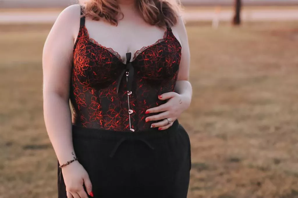 Outdoors in my corset in the Midwestâ€¦it was soooo cold