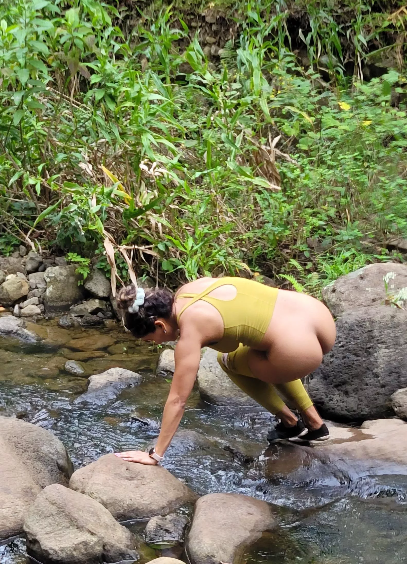 Pants down hiking for him