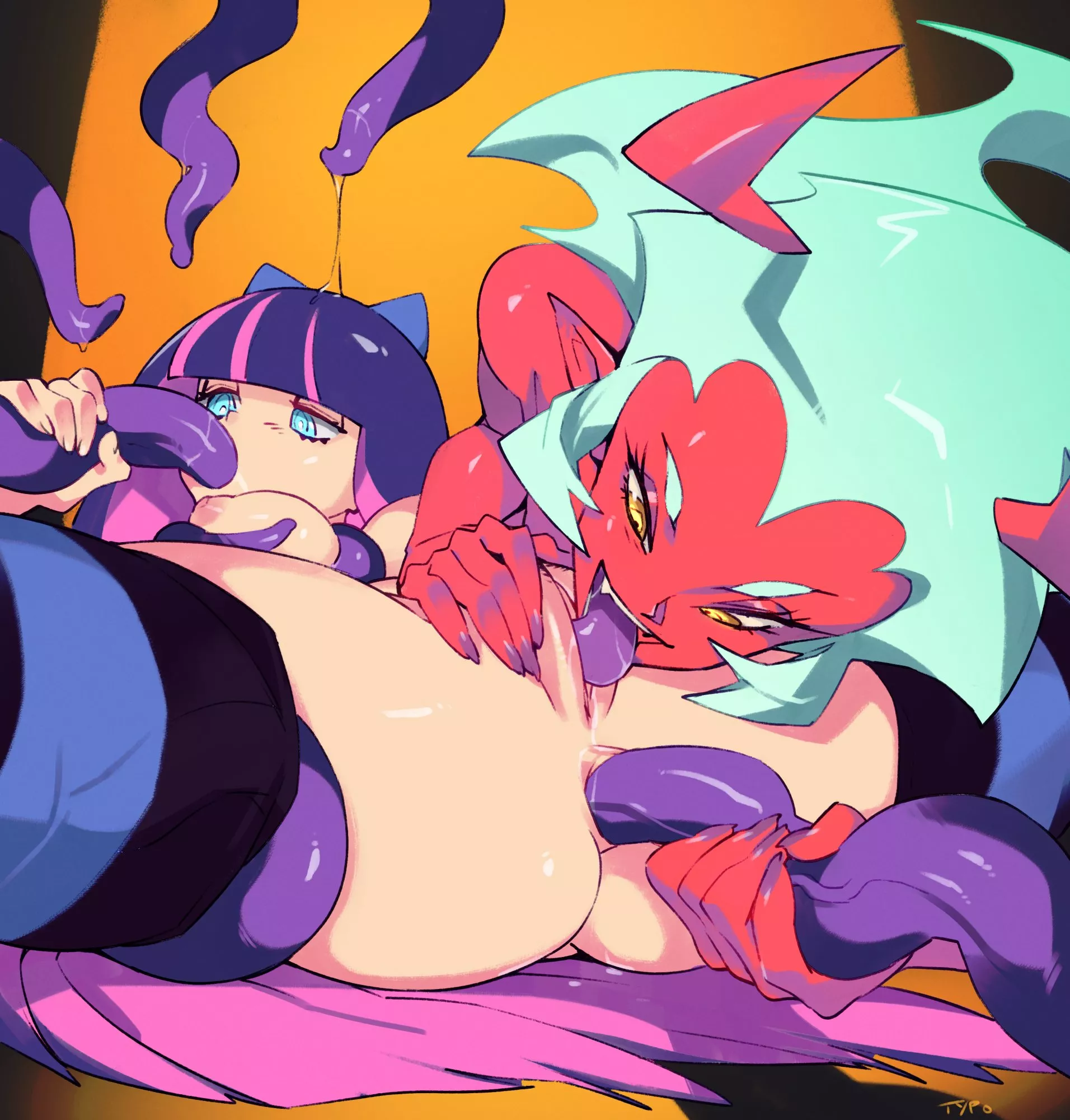 [Panty & Stocking] having fun with tentacles (female)