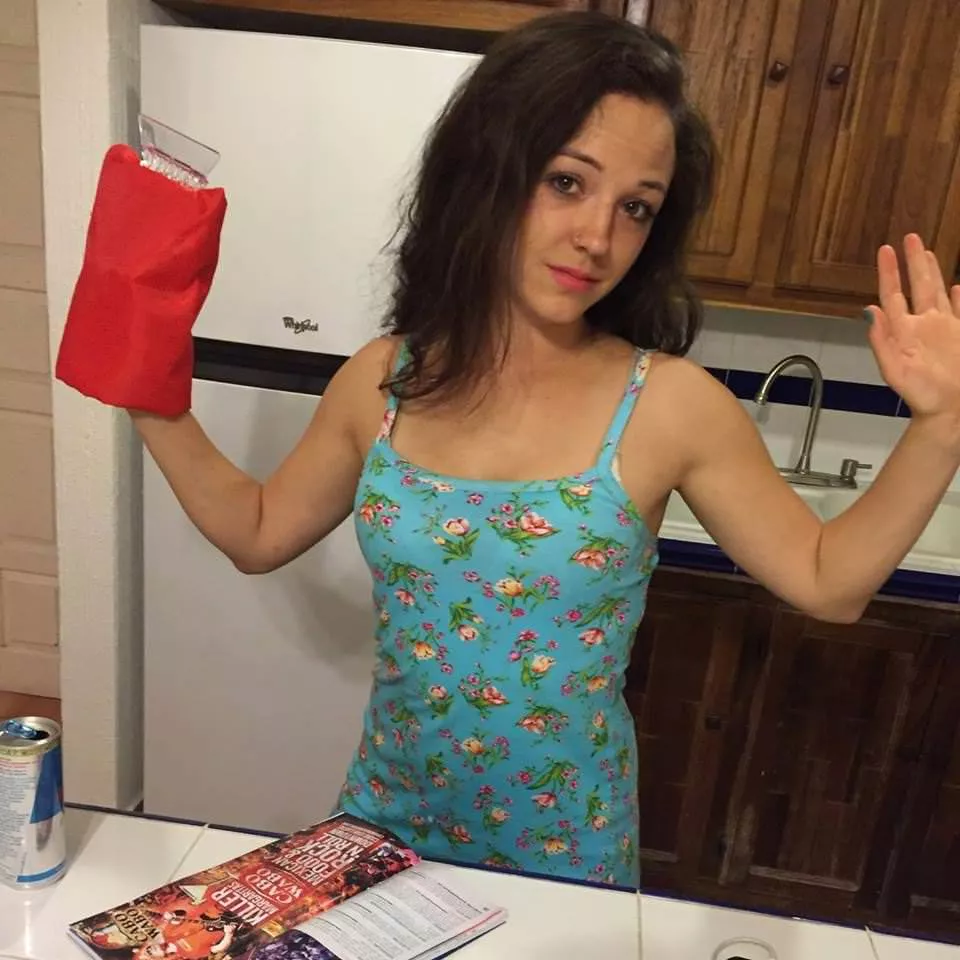 Party girl in the kitchen