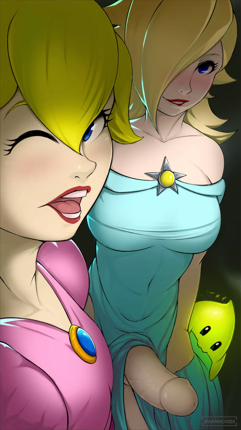 Peach and Futa Rosalina (warmnoods) [Mario Bros]