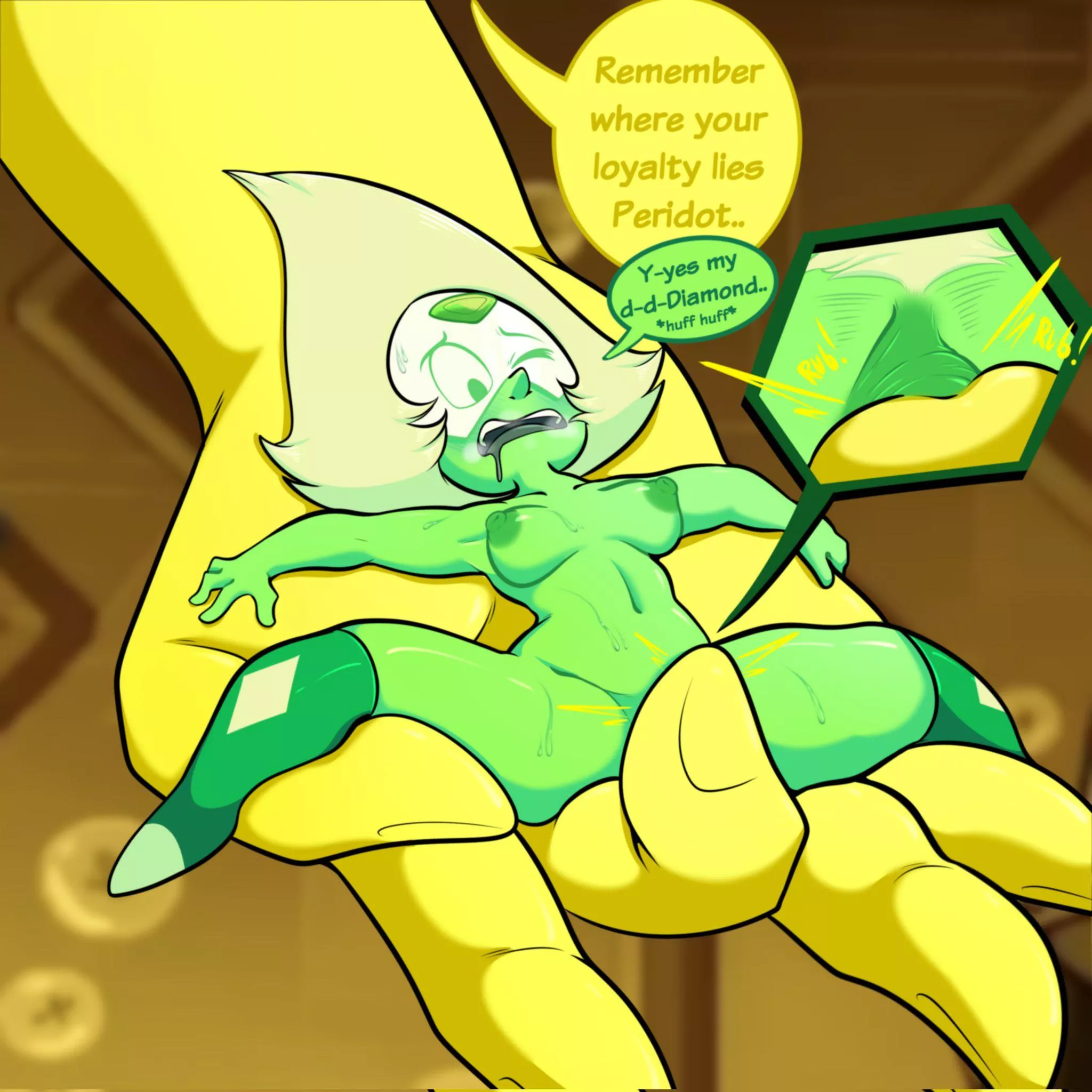 Peridot swears fealty to Yellow Diamond (art by GameTimeAsia)